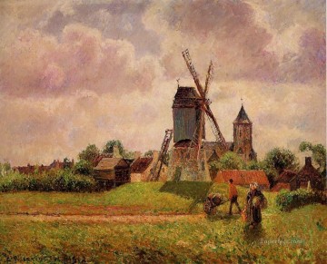  Wind Oil Painting - the knocke windmill belgium Camille Pissarro